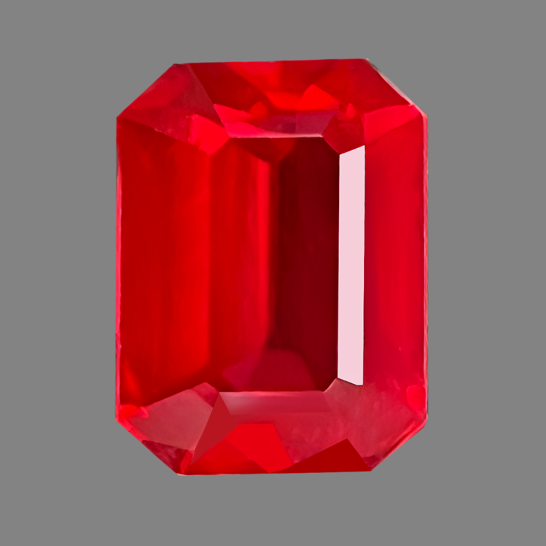 Rare Genuine Ruby Gemstone in Emerald Cut with Lab Certificate | Saratti Jewelyr