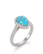 White gold view of Solenne Halo Pear Paraiba Tourmaline diamond halo setting | SARATTI