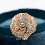 Art Deco Wedding Band & Natural Diamonds Cocktail Ring