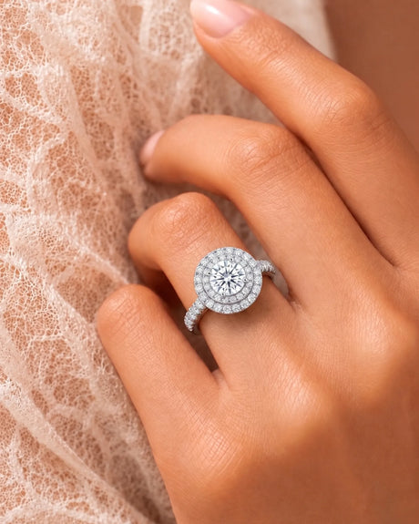 Keira – Gleaming Promise Natural Round Diamond Double Halo Ring