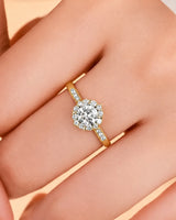 Alaya – Heavenly Harmony Natural Round Diamond Halo Engagement Ring