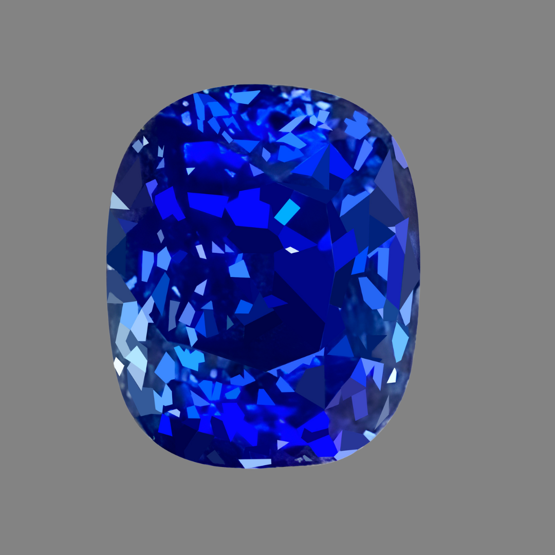 Unique Cornflower Blue Sapphire Gemstone in Cushion Shape and Untreated | Saratti