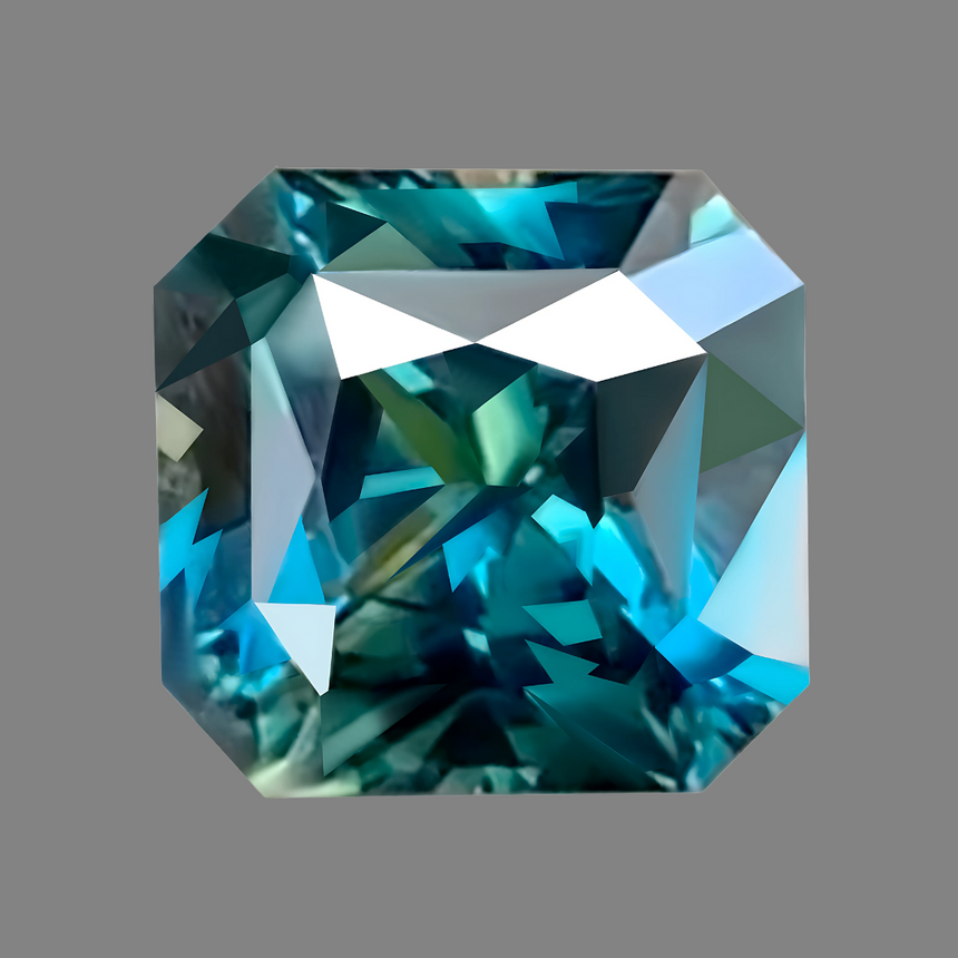 4.02 cts Emerald Cut Bi Color Natural Sapphire Gemstone | Saratti Jewelry | Real Genuine Sapphire | 