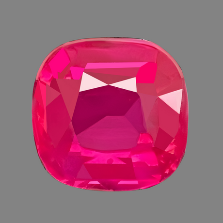 Cushion Cut Unheated Pinkish Red Ruby Gemstone | Saratti