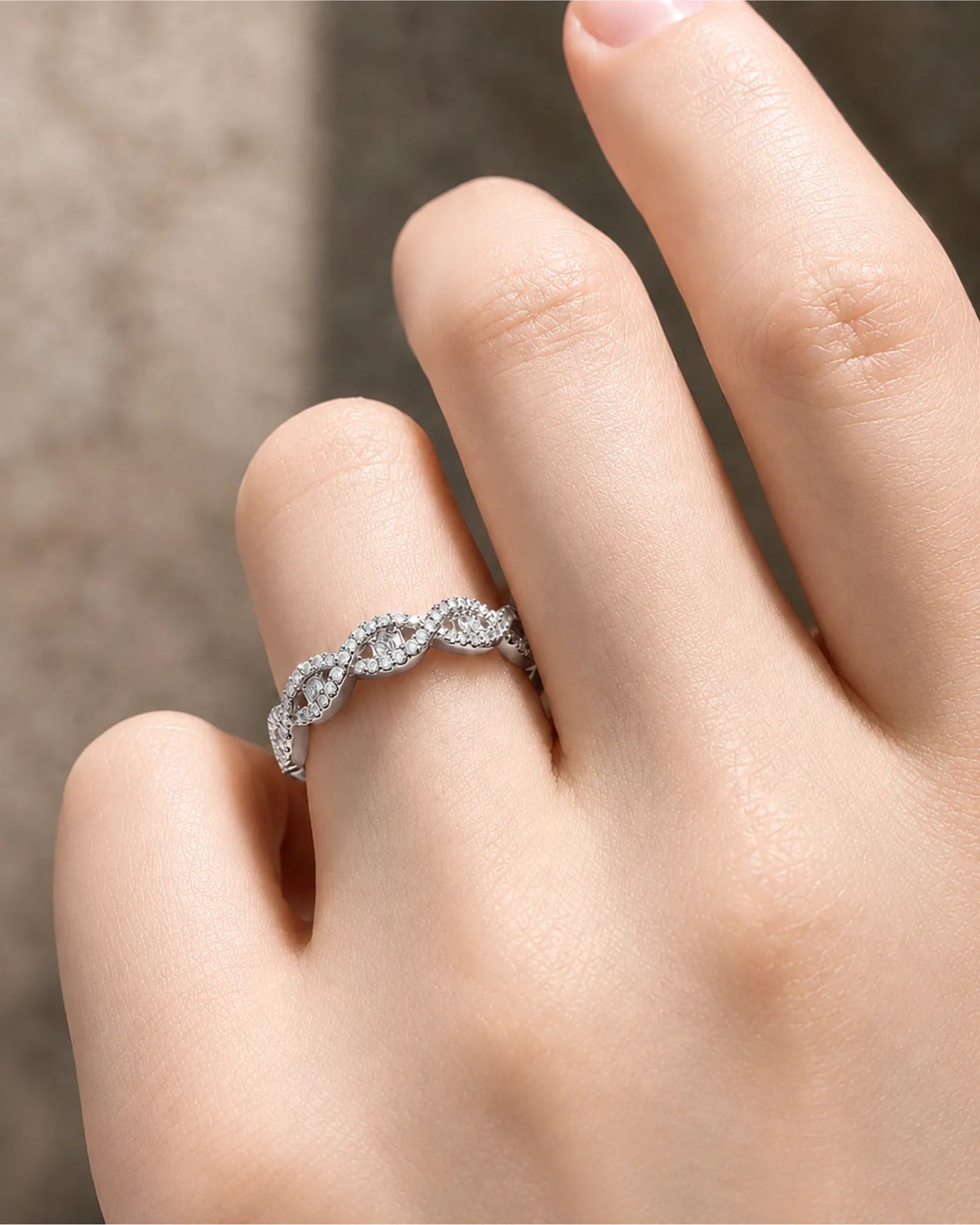 Rose Gold Eternity Band with Baguette Diamonds