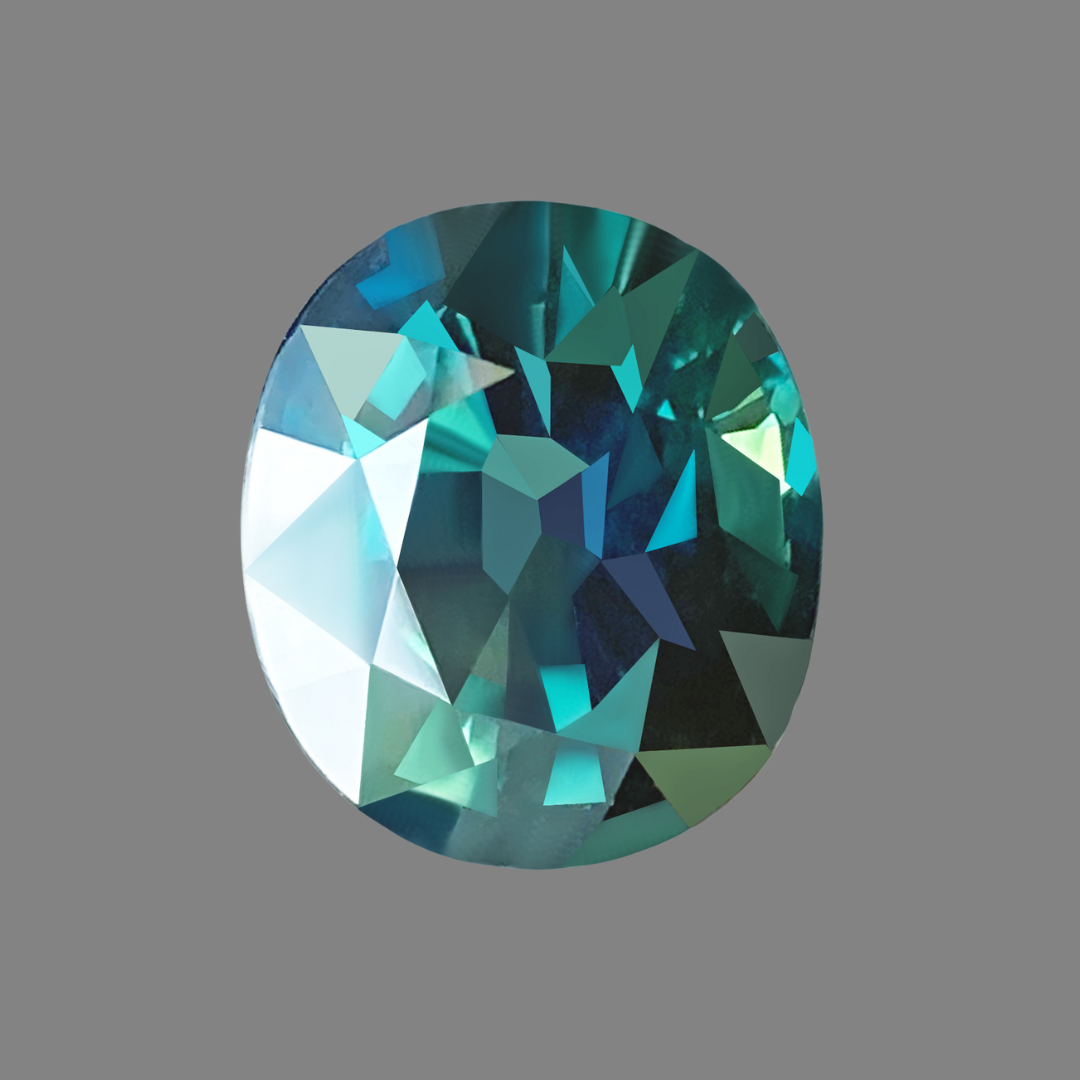 Oval Green Natural Sapphire Gemstone |  Saratti Jewelry
