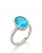 White gold view of AUREX Oval Paraiba Tourmaline bezel setting | SARATTI