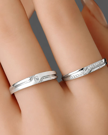 Channel Set Diamond Band Wedding Set