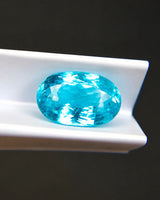 2.68ct Natural Neon Blue Tourmaline oval gemstone alternate angle view | SARATTI