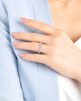 Platinum Art Deco diamond wedding band for weddings, anniversaries, stacking, or meaningful milestone gifting | SARATTI