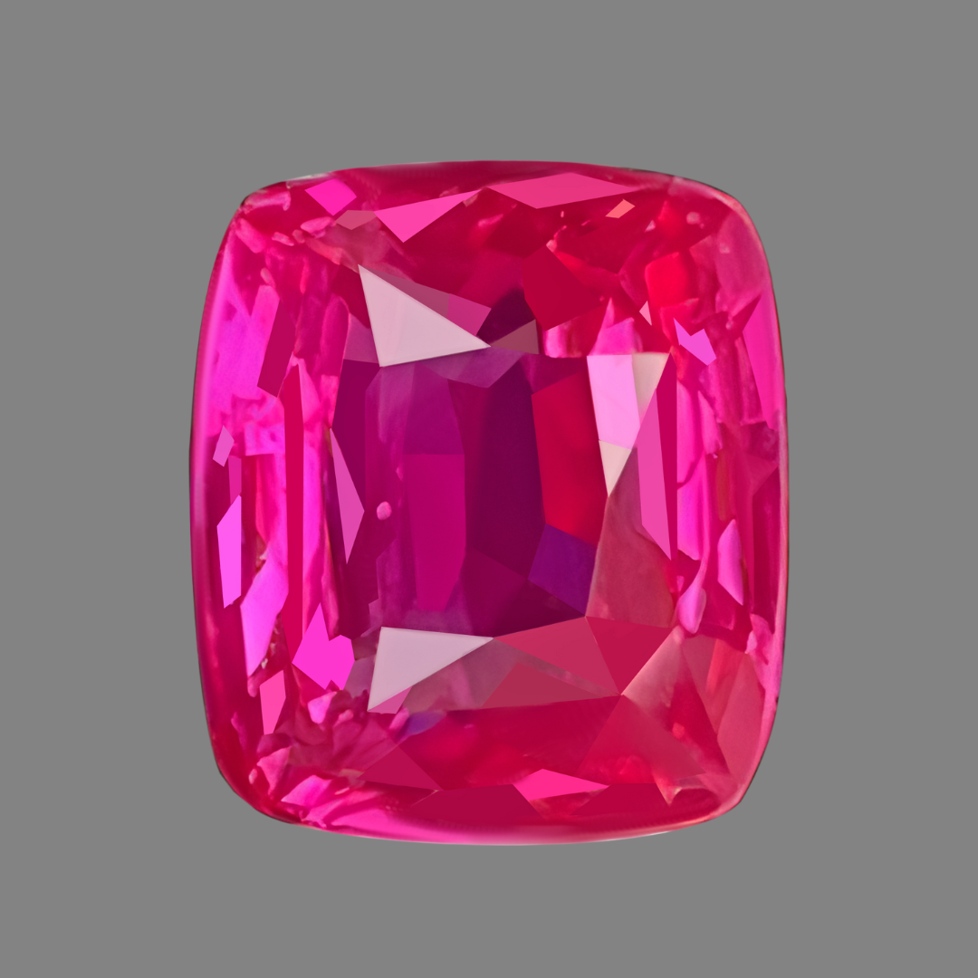 Cushion Cut Pinkish Red Natural Ruby Gemstone | Saratti Jewelry