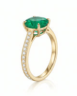 2 carat natural emerald ring in 18K yellow gold | SARATTI
