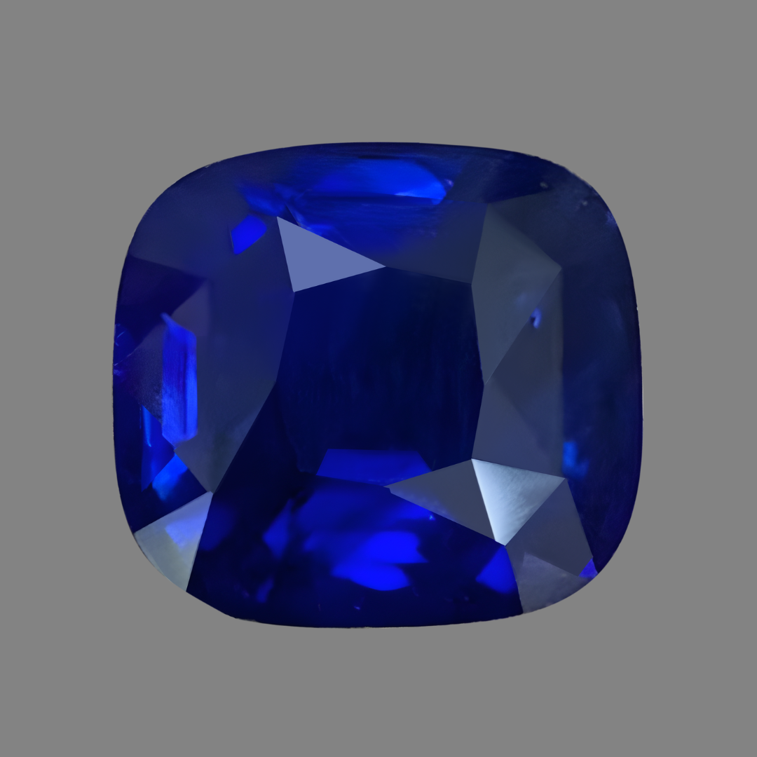 3.01 cts Madagascar Unheated Royal Blue Sapphire | Cushion | GRS Certified