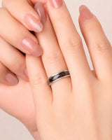Enamel Ring with Wood Inspired Design