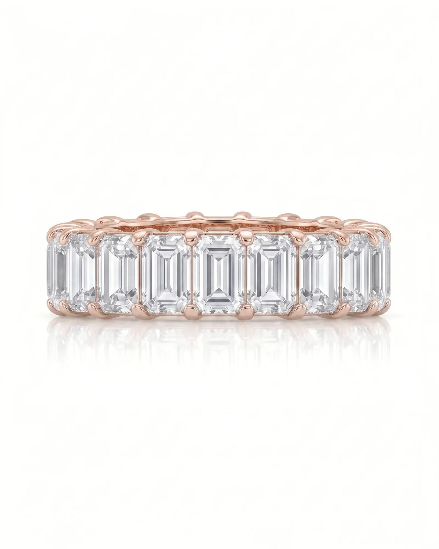 Radiant Cut Diamond Eternity Platinum Band