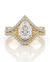 Amara • Pear-Cut Moissanite Bridal Set in Platinum