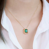 Verdant Majesty: Lab-Grown Emerald Octagon Transformer Necklace