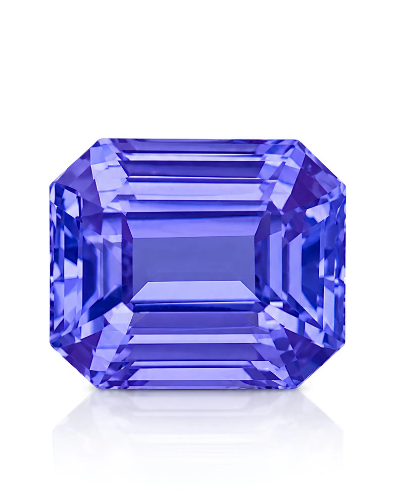 3.04ct Natural Cornflower Blue Sapphire emerald cut main view | SARATTI