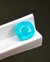 3.06ct Natural Blue Tourmaline oval faceted gemstone detailed view | SARATTI