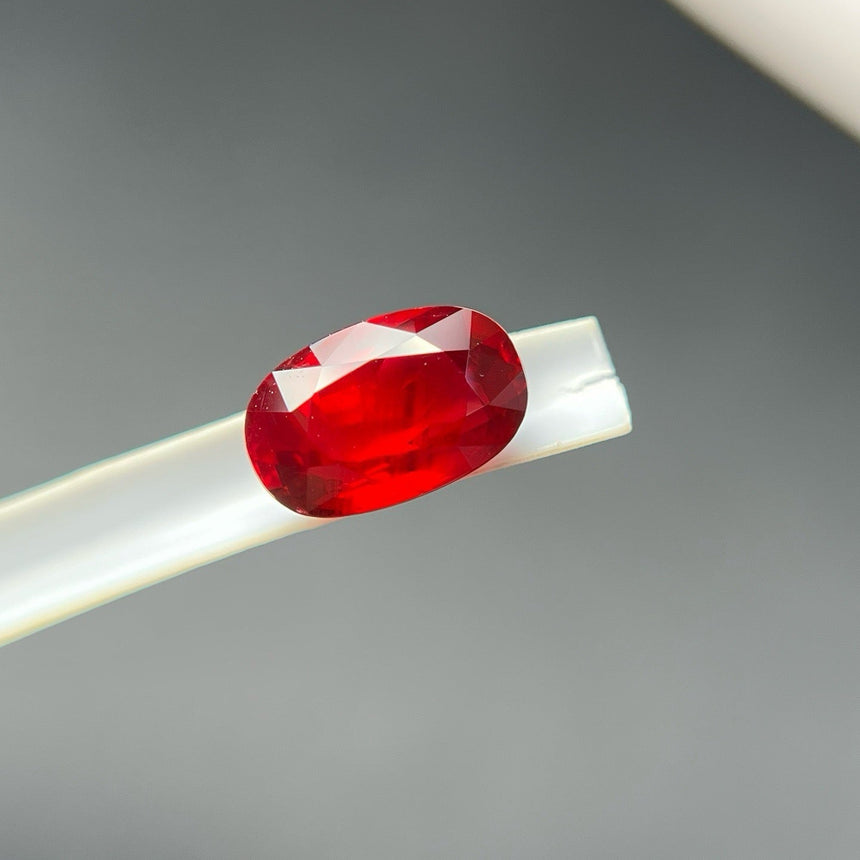 3.06-carat Oval Pigeon Blood Red Natural Ruby | Unheated |AIGS Certified