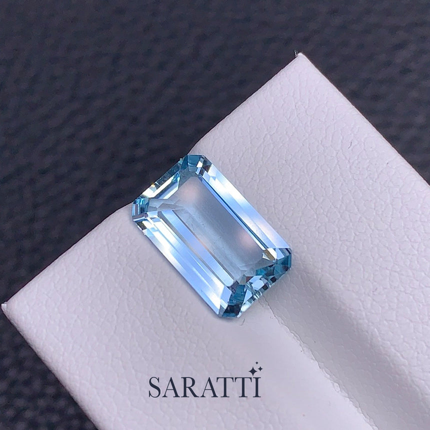 3.08 Carat Octagonal Cut Santa Maria Aquamarine Gemstone