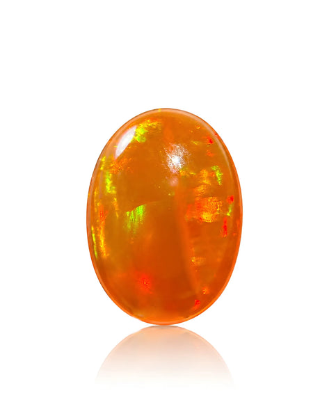 3.09ct Natural Mexican Fire Opal oval cabochon main view | SARATTI