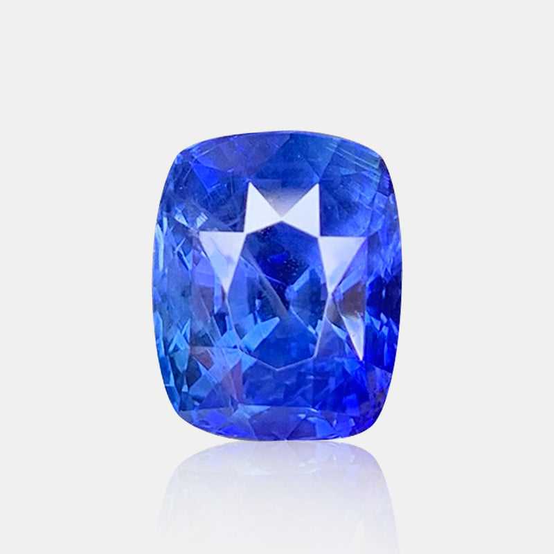 3.13 carat Natural Cornflower Blue sapphire cushion loose gemstone | SARATTI  