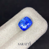 3.13 carat Natural sapphire cushion showing slight inclusions | SARATTI  