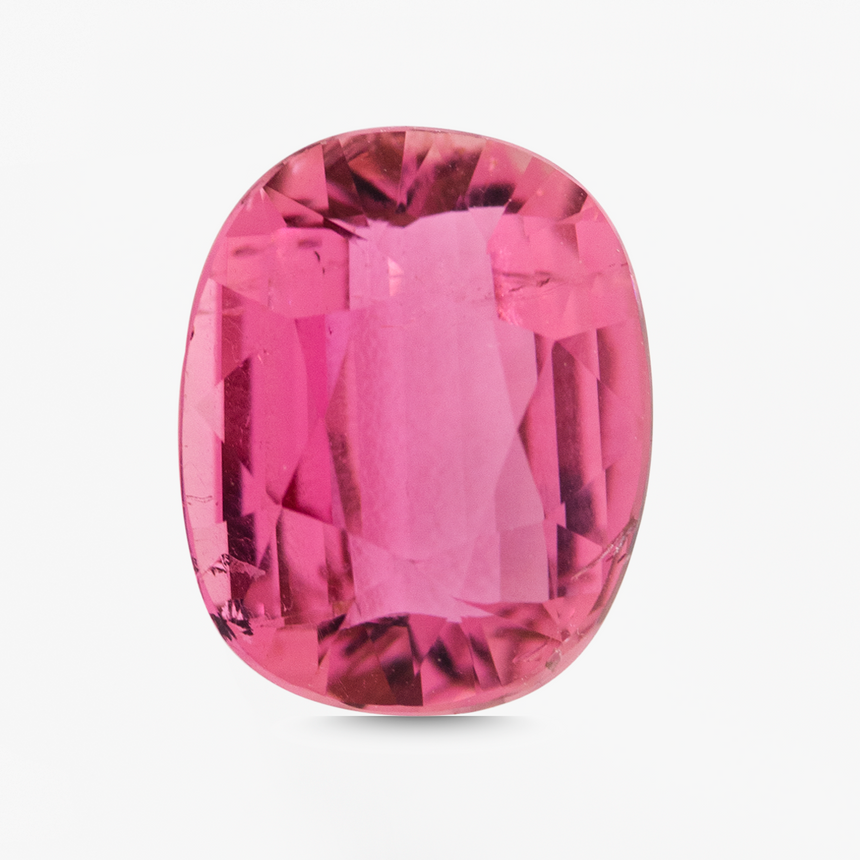 3.14ct Pink Tourmaline cushion cut 10.3 x 8.2mm natural gemstone | SARATTI