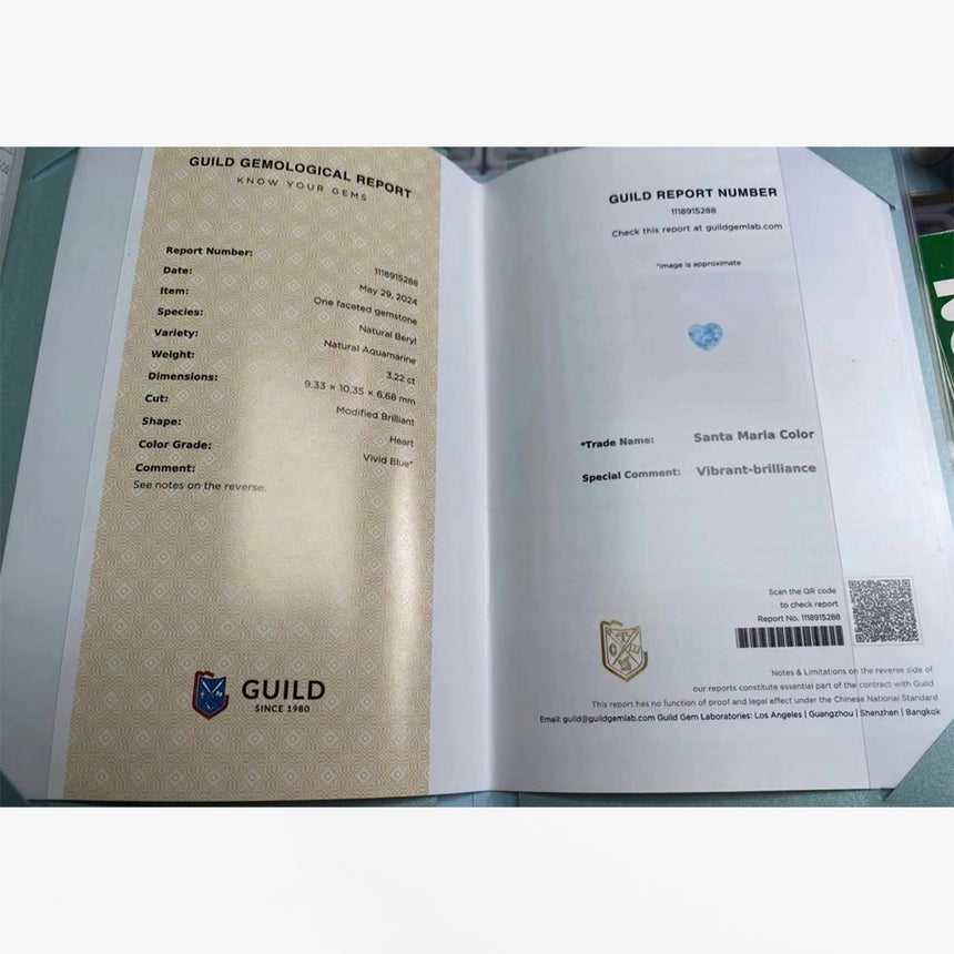 3.22 Carat Santa Maria Aquamarine Heart Shape Gemstone