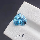 3.22ct Santa Maria Aquamarine Heart Shape Guild Certified Gemstone