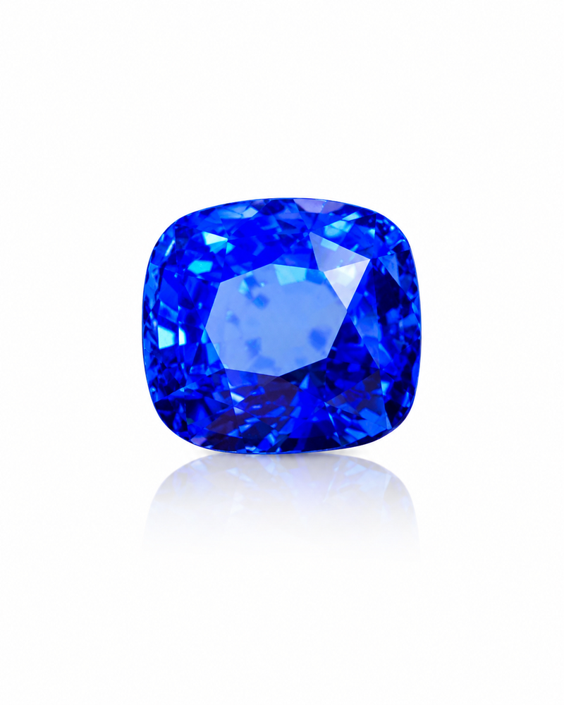 3.28 cts Madagascar Unheated Blue Sapphire | Cushion | GRS Certified