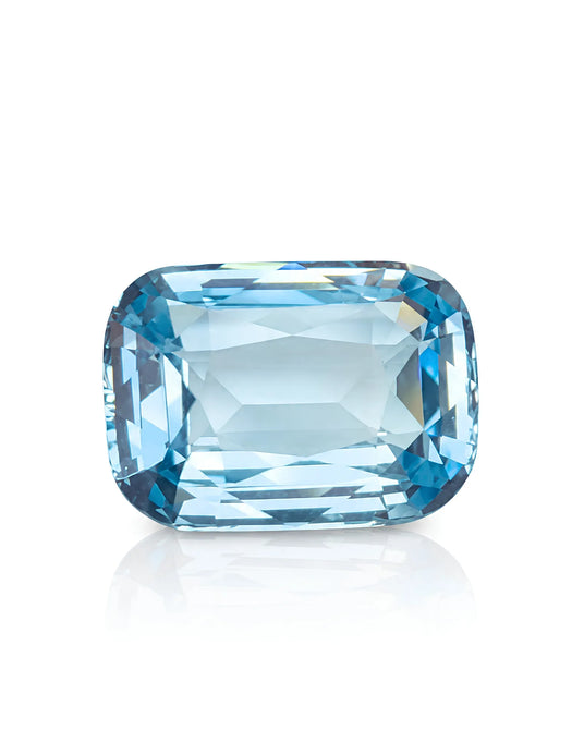 3.37ct Natural Santa Maria Aquamarine cushion loose gemstone front angle | SARATTI