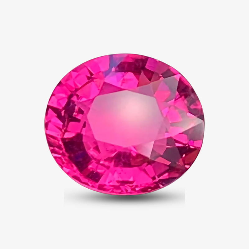 3.38 carats Natural Rubellite Tourmaline Gemstone | Oval – 9.6 × 8.1 × 5.4 mm