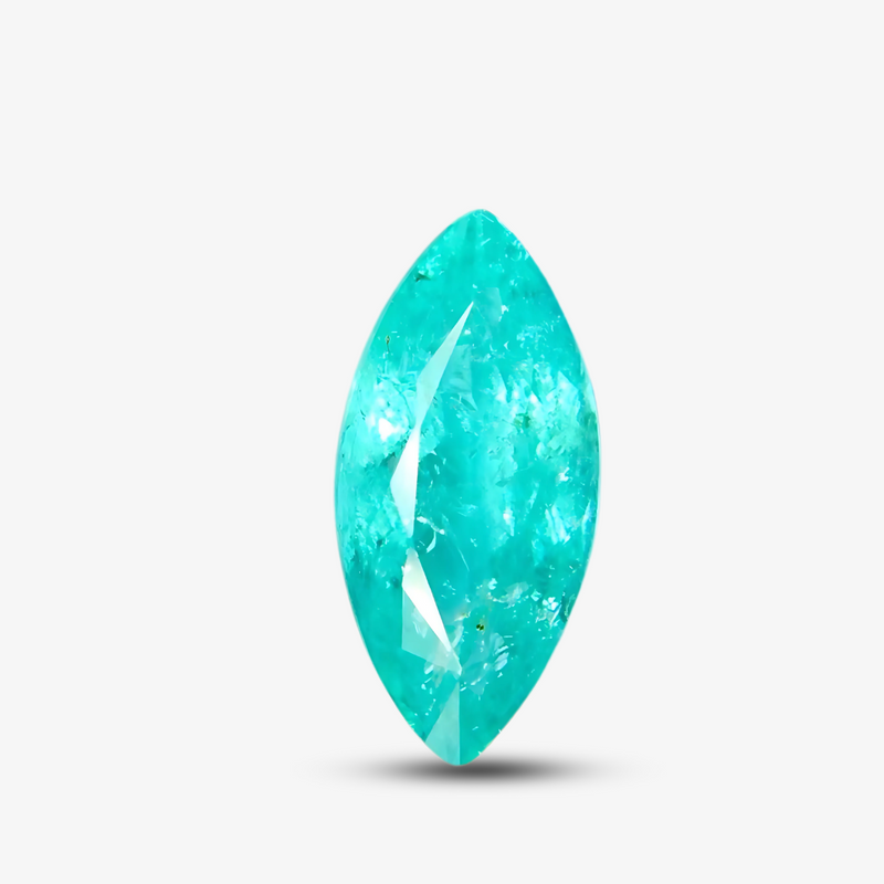 natural paraiba type tourmaline marquise neon blue loose gemstone top view | SARATTI