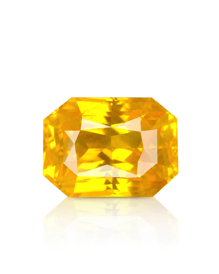 3.55ct Natural Canary Yellow Sapphire Radiant main view loose gemstone | SARATTI