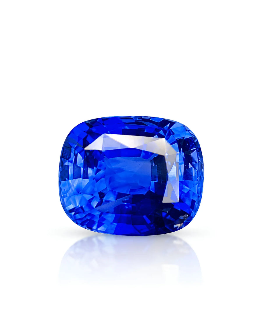 3.55ct Natural Royal Blue Sapphire Cushion loose gemstone front view | SARATTI