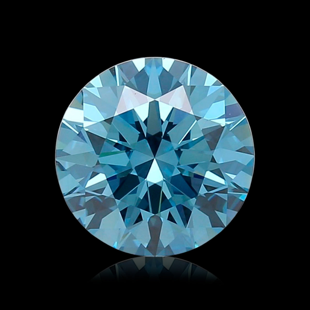3.56cts Round Aqua Blue VVS2 Clarity Natural Diamond (Treated