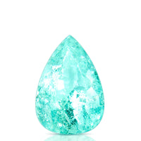 3.80 carats Natural Neon Greenish Blue Tourmaline | Pear Cut