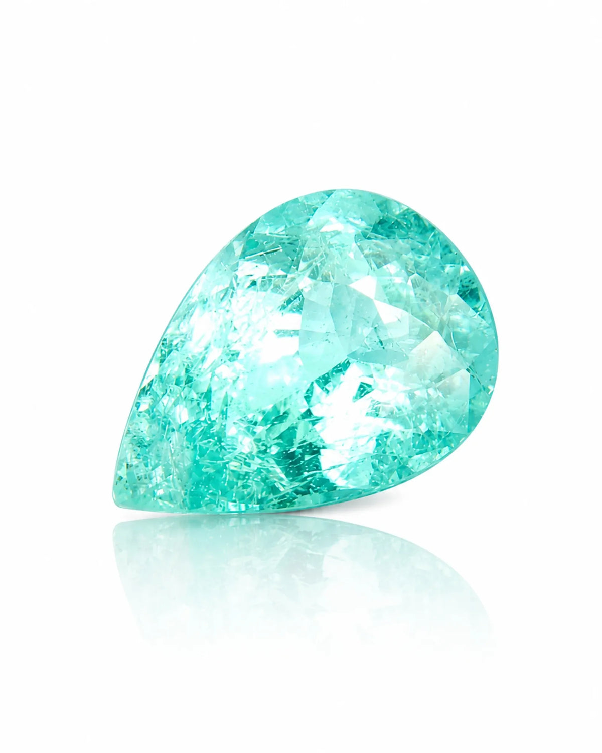 3.80ct pear-shaped Natural Tourmaline faceted front view | SARATTI