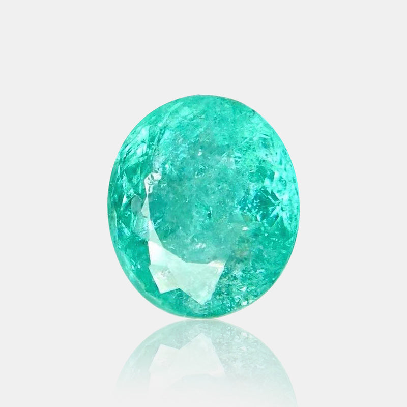 3.92ct Natural Neon Greenish Blue Tourmaline Oval Cut | SARATTI