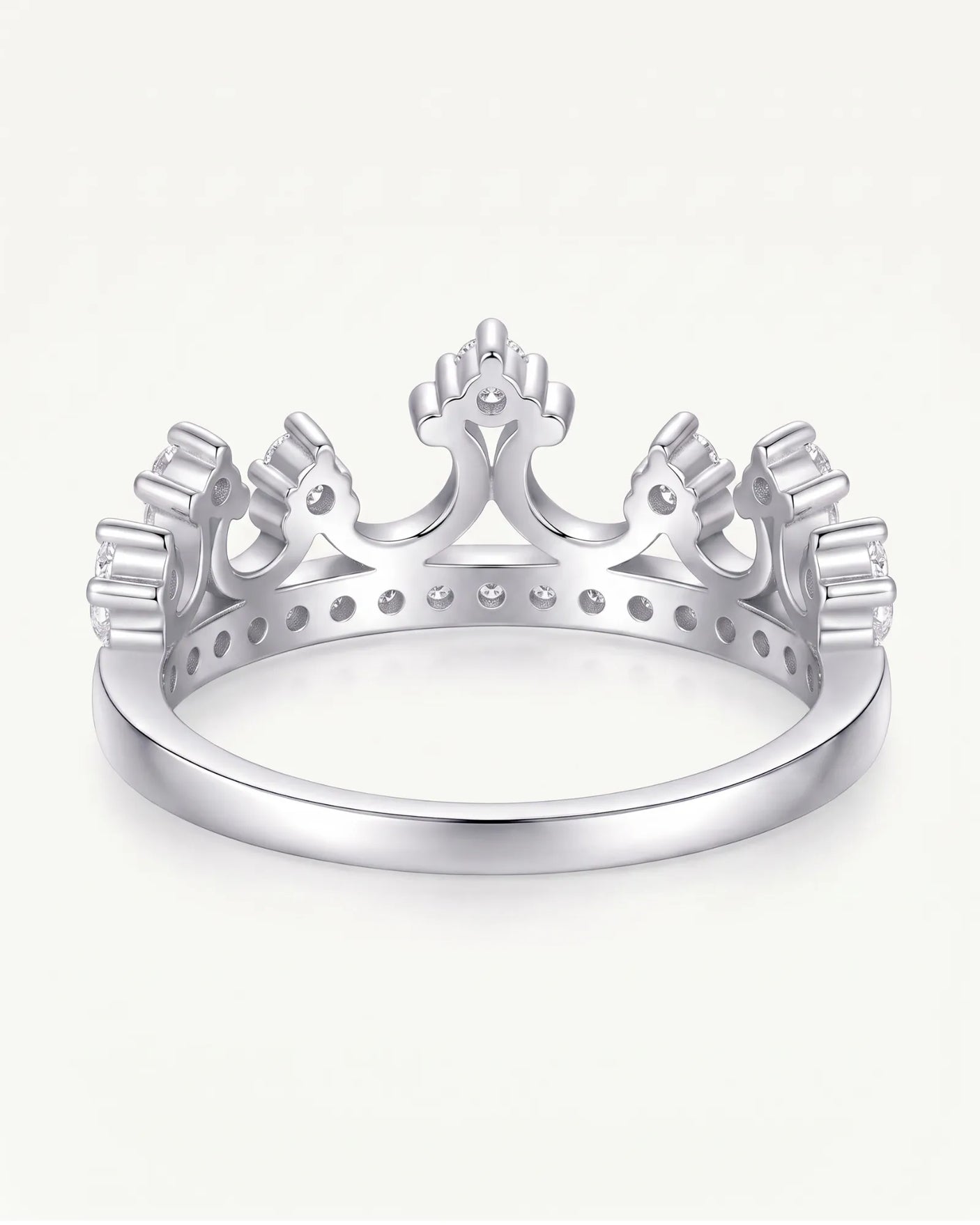 Tiara Wedding Band with Diamonds in White Gold