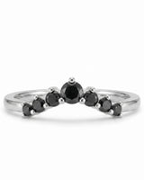 Black Diamond Curved Band in 18K Yellow Gold