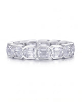 Emerald Cut Diamond Eternity Band in White Gold