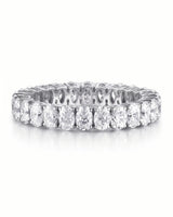 Oval Wedding Band in White Gold Prong Set