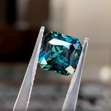 Rare Green Sapphire Gemstone in Emerald Square Shape | Saratti Jewelry