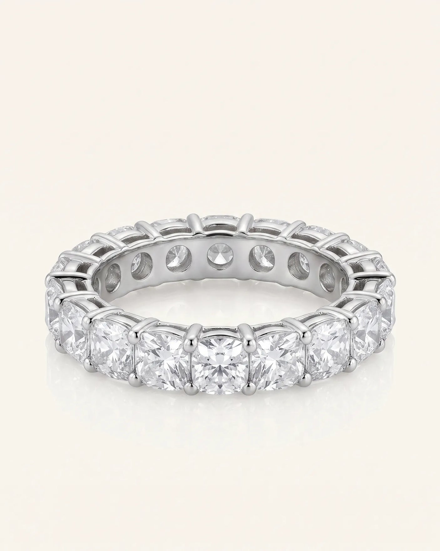 Cushion Diamond Eternity Band in White Gold
