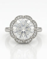 AYALA • 4 carat Moissanite Ring in White Gold with Halo