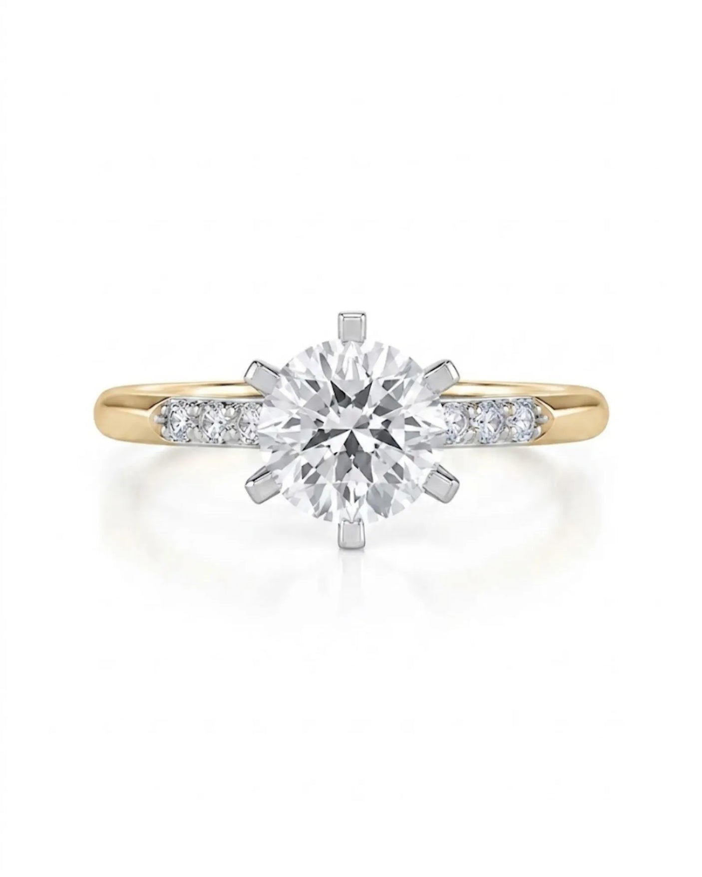 Dakota – Natural Round Diamond Two-Tone Six-Prong Engagement Ring