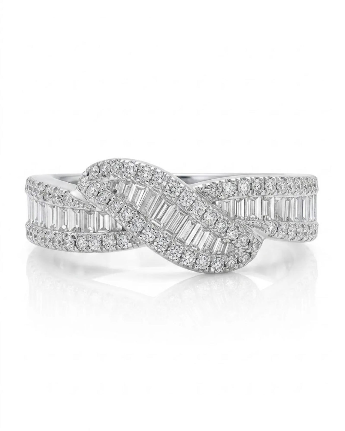 Baguette Eternity Band with Diamonds in White Gold